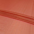 Blaze orange pure silk chiffon with golden metallic lurex in stripe design-D9229