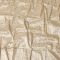 Latte beige silk brocade fabric with same tone viscose and gold metallic lurex in paisley design-D11313