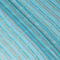Baby blue Premium pure silk chiffon fabric with multicolor metallic lurex in abstract design-D13846