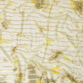 Multicolor synthetic chiffon fabric with gold stripe having same tone metallic dot foil in stripe design-D13658 Regal Fabrics