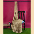Taupe brown imitation silk saree with gold jacquard having same tone sequin work in floral design-D12787 Regal Fabrics
