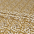 Off white cotton satin fabric with light mustard and brown print in animal skin design-D6996 Regal Fabrics