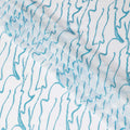 White Premium pure silk chiffon with blue metallic lurex in abstract design-D11364 Regal Fabrics