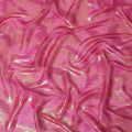 Magenta pink Premium pure silk chiffon fabric with gold and pink metallic lurex in abstract design-D12319
