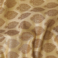Light gold silk brocade fabric with gold metallic lurex in paisley design-D11315