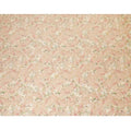 Sandy brown viscose modal satin fabric with ruby pink, olive green and beige print in floral design-D7429 Regal Fabrics