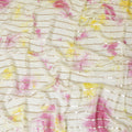 Multicolor synthetic chiffon fabric with gold stripe having same tone metallic dot foil in stripe design-D13659 Regal Fabrics