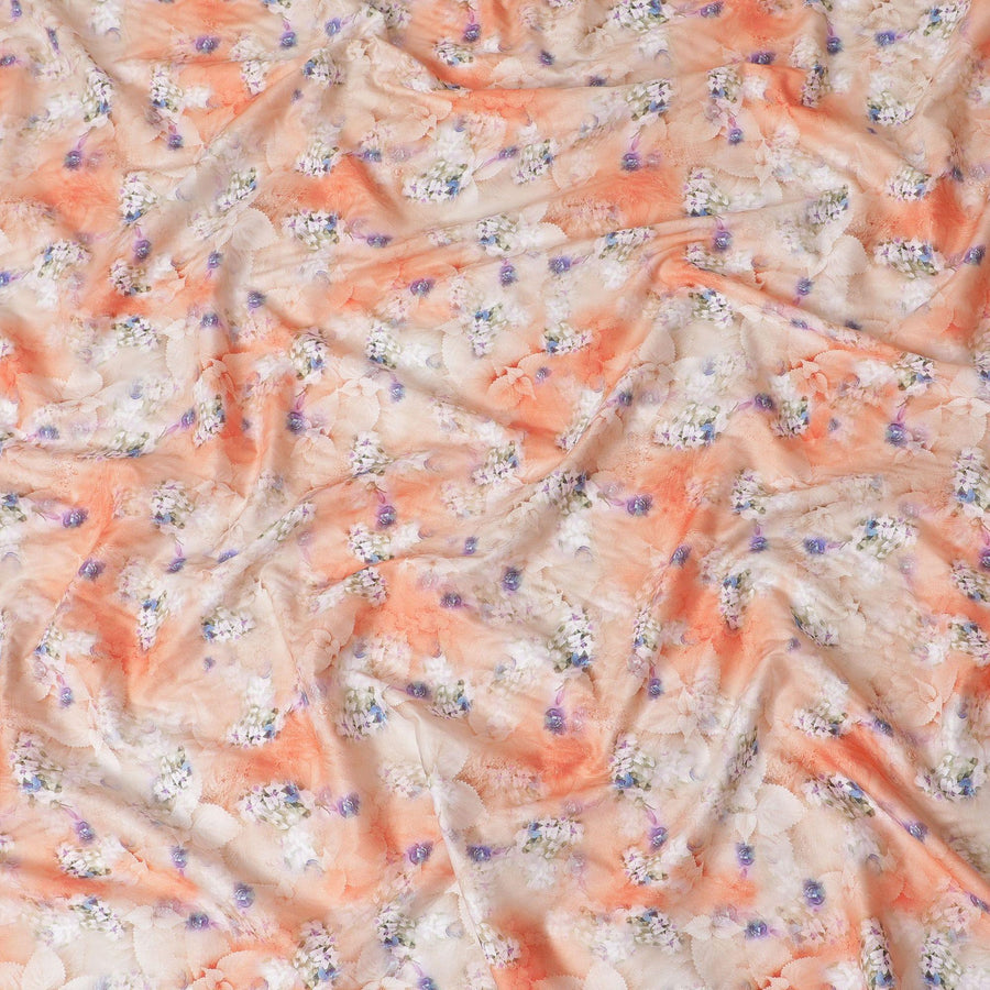 قماش ساتان قطني مطبوع متعدد الألوان بتصميم زهور-D15279