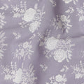 Light lilac cotton voile fabric with beige print in floral design-D15158