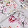 Light thistle purple viscose fabric with multicolor print in floral design-D12260