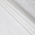 قماش الكتان النقي الأبيض الفاخر مع نسج فضي بتصميم مخطط-D11101