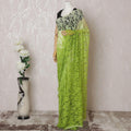 Mint green to Kelly green Premium pure French chantilly lace saree in ombre design-D14606 Regal Fabrics