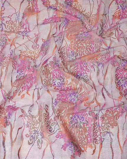 Multicolor mesh tulle fabric with flocking in fancy design-D14033 Regal Fabrics