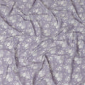 Light lilac cotton voile fabric with beige print in floral design-D15158