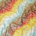 Multicolor premium pure silk chiffon garbasaar with gold metallic lurex in fancy design-D11594