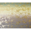 Paris green, yellow, brown Premium pure French (Fransawi) silk chiffon fabric in floral design-D14024
