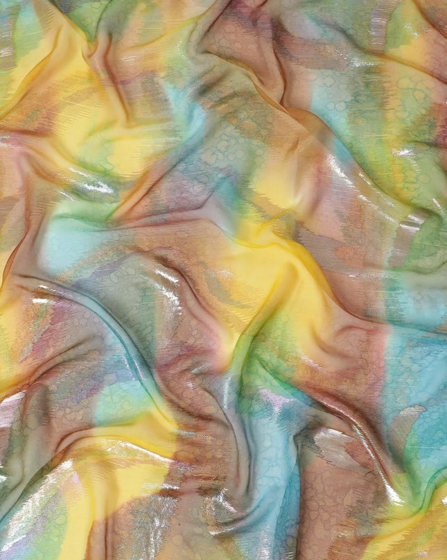 Multicolor premium pure silk chiffon garbasaar with same tone metallic lurex in fancy design-D11585 Regal Fabrics