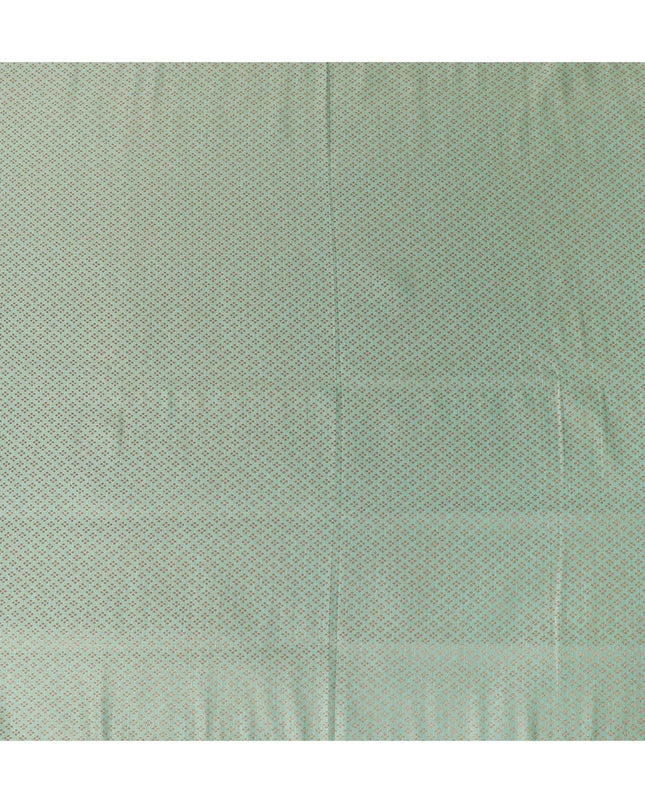 Sage green silk brocade fabric with copper gold metallic lurex in bouquet design-D11312 Regal Fabrics