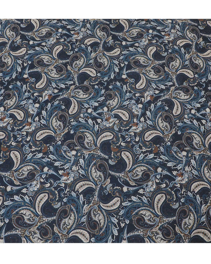 Multicolor printed Premium Italian viscose fabric in Paisley design-D12366 Regal Fabrics