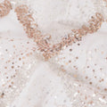 Light peach nylon tulle fabric with same tone, copper sequins having same tone bead work in geometric design-D13794 Regal Fabrics