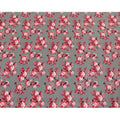 Graphite grey premium pure silk crepe fabric with ruby pink, maroon and light peach print floral design-D9406 Regal Fabrics