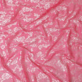Rose pink Premim pure silk chiffon fabric with silver jacquard in floral design-D15329