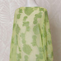 Lime green Premium pure French (Fransawi) silk chiffon dirac fabric with same tone metallic lurex in floral design-D15625