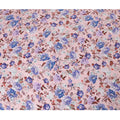 Light salmon pink premium pure Italian silk satin fabric with multicolor print in floral design-D13738