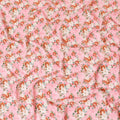 Baby pink premium pure silk crepe fabric with multicolor print in floral design-D9402