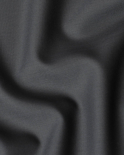Iron grey plain premium pure Italian Super 150's all wool suiting fabric-D14813