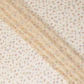 Beige Premium pure silk chiffon fabric with multicolor metallic lurex in dot design-D15335