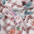 Light rose pink synthetic crepe fabric with multicolor print in floral design-D7639 Regal Fabrics