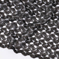 Black guipure lace fabric with gold metallic weave in fancy design-D11758