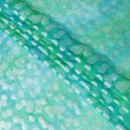 Turquoise green premium pure silk chiffon fabric with multicolor print having silver viscose in dot design-D13118