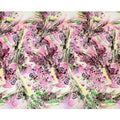 White Premium Italian silk chiffon dirac (makmal) fabric with multicolor print having velvet jacquard in floral design-D8698 Regal Fabrics