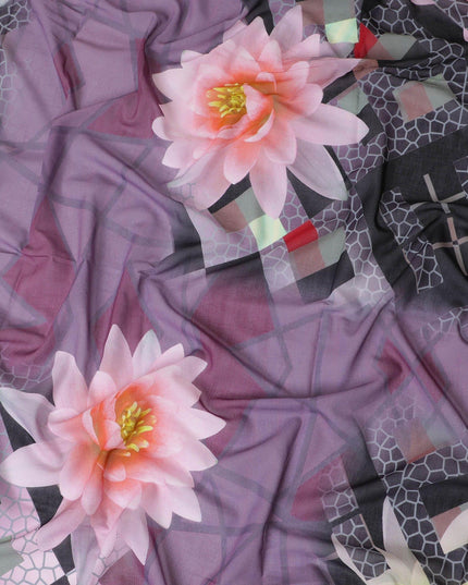 ثوب فوال قطني فاخر متعدد الألوان مطبوع بتصميم زهور-D11613