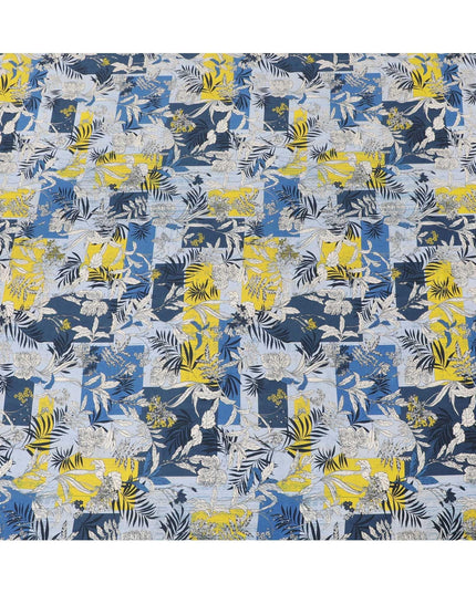 Powder blue Premium viscose fabric with multicolor print in floral design-D12355 Regal Fabrics