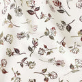 White cotton voile fabric with black and olive green metallic foil print in floral design-D6747 Regal Fabrics