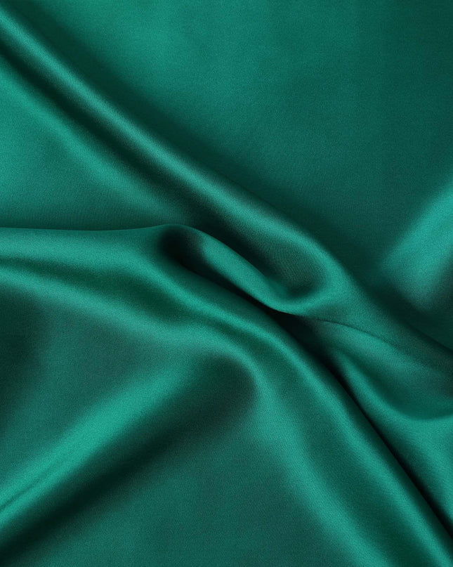 قماش ساتان حريري نقي ممتاز 100% باللون الأخضر الزمردي-D13304