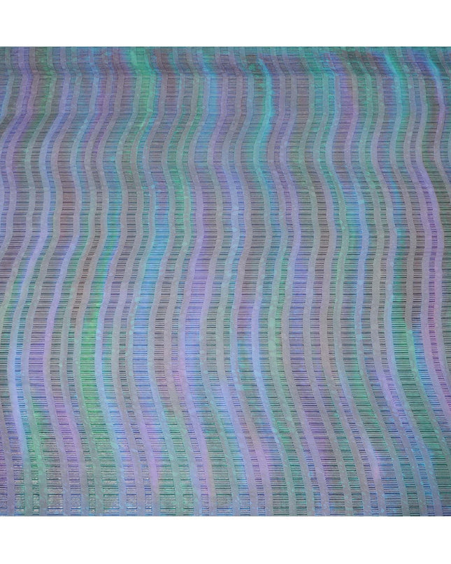 قماش شيفون من الحرير الخالص متعدد الألوان مع لوريكس معدني ذهبي وفضي بتصميم الباتيك-D8860