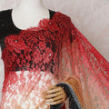 Multicolor Premium pure French chantilly saree lace having stone work in floral design-D14601 Regal Fabrics
