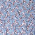Steel blue cotton voile fabric with cerise pink, off white and black print in floral design-D10751 Regal Fabrics