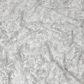 Pearl grey premium pure silk chiffon fabric with same tone sequins embroidery in floral design-D13627
