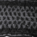 Black lace fabric with same tone embroidery in fancy design-D11789