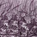 Dark Mauve purple nylon tulle fabric with same tone embroidery having sequins in fancy design -D6682