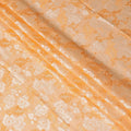 Melon orange premium pure cotton voile fabric with same tone and beige embroidery in floral design-D13642
