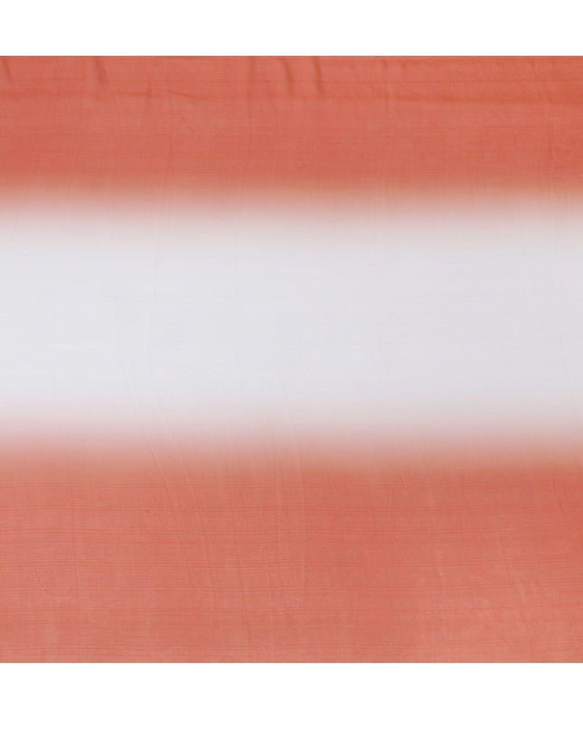 قماش شيفون صناعي باللون البرتقالي المحروق والأبيض مع نفس اللون من اللوريكس المعدني بتصميم متدرج - D14451