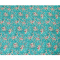 Fountain blue viscose crepe fabric with multicolor print in floral design-D11071 Regal Fabrics