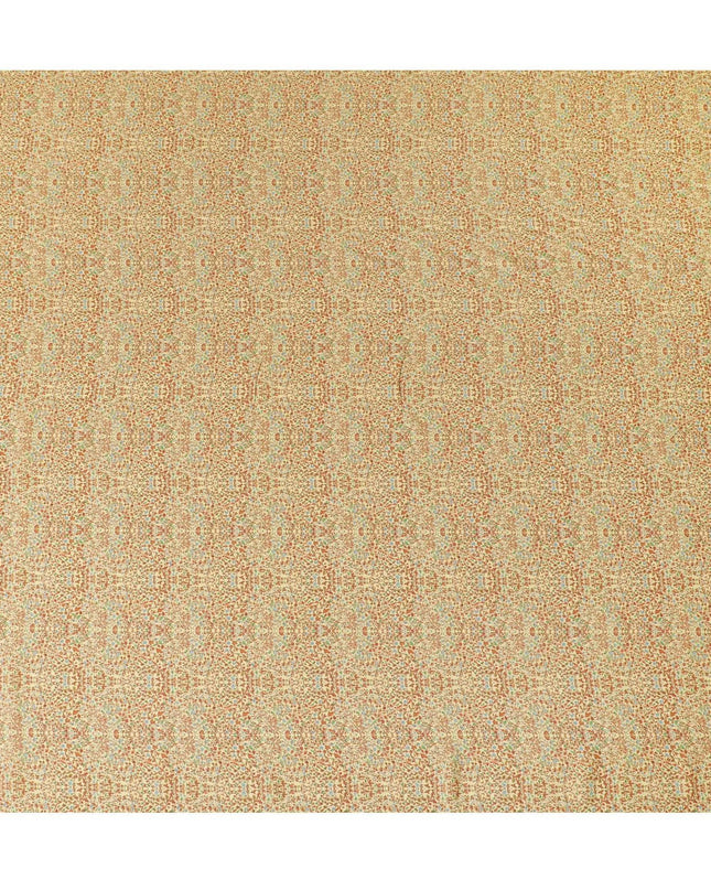 Yellow viscose crepe fabric with multicolor print in floral design-D13591 Regal Fabrics