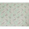 Mint green synthetic crepe fabric with beige and grey print having stone work in floral design-D15297 - Regal Fabrics